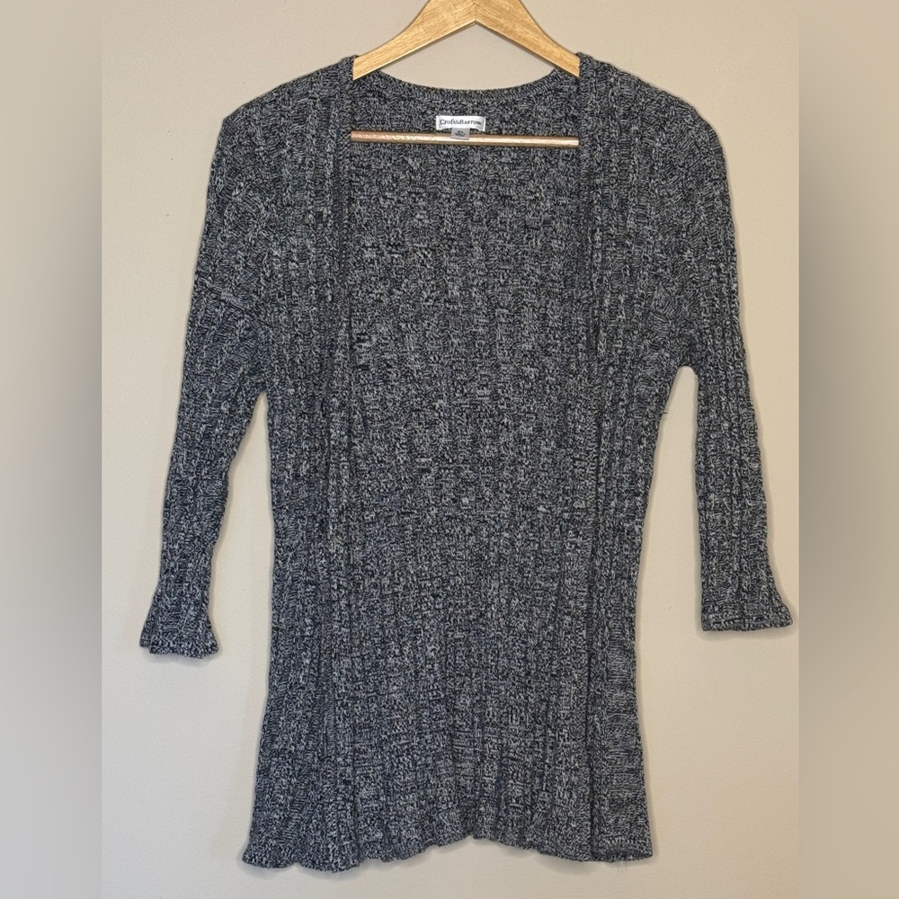Croft & Barrow marled knit open-front cardigan with 3/4 length sleeves sz XL